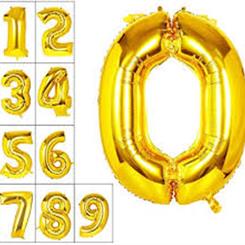 Large 30 inch Gold Foil Number Balloon