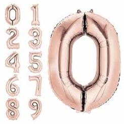 Large 30 inch Rose Gold number balloon