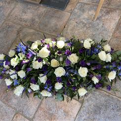 Rose and Lisianthus Coffin Spray