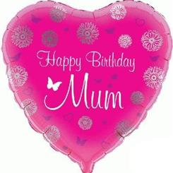 Happy Birthday Mum Heart Balloon