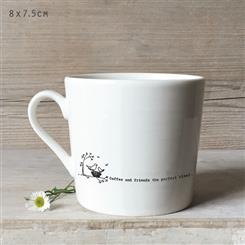 Porcelian Wobbly Mug - Coffee and Friends the Perfect Blend
