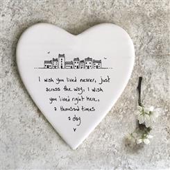 Porcelain Coaster - Wish You Lived Nearer