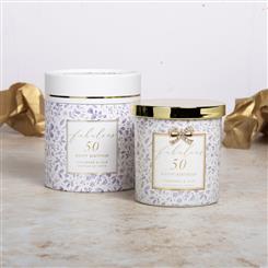 Happy Birthday 50th Candle - Cashmere &amp; Silk