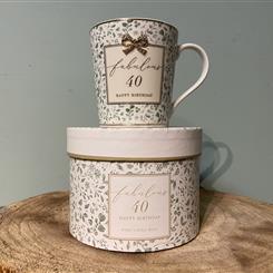 Fine China Mug - Happy 40th Birthday 