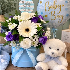 Baby Boy Hatbox Gift Set
